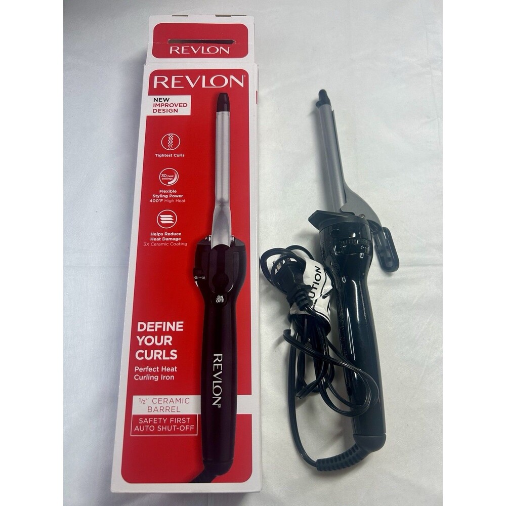 Revlon Heat Curling Iron 1/2" Ceramic Barrel 30 Sec Heat Up